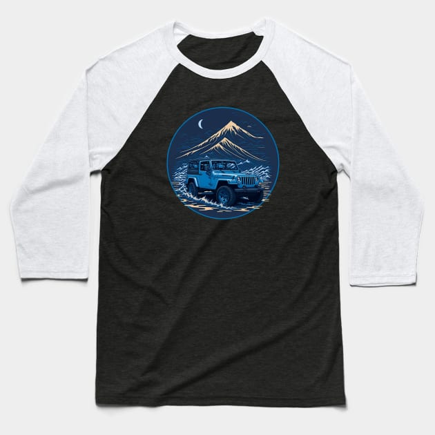 Japanese Big Wave Mountain Baseball T-Shirt by Hixon House